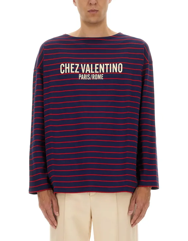 Long Sleeve T-shirt With "chez" Print
