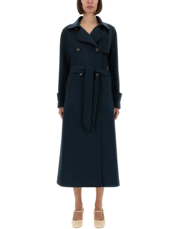 S Max Mara Double-breasted Coat Model Is 180 Cm Tall, Wears Size 40