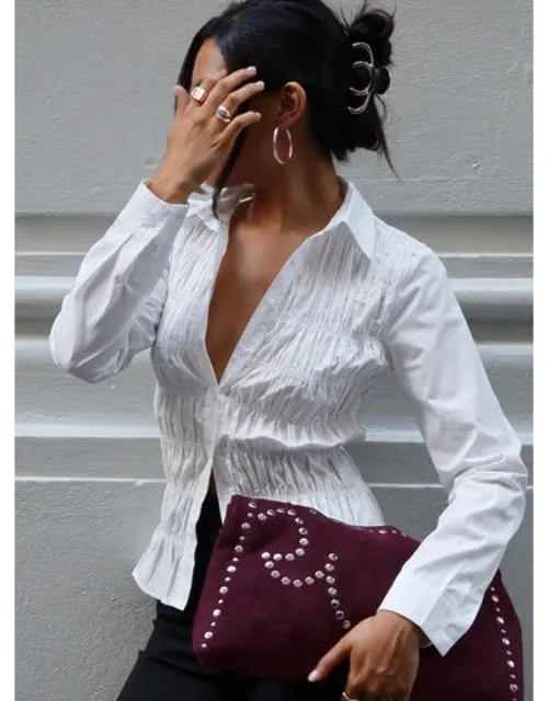 Cultivate Shirred Long Sleeve Top