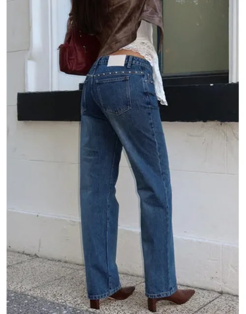 Dazzling Studded Low Rise Jeans