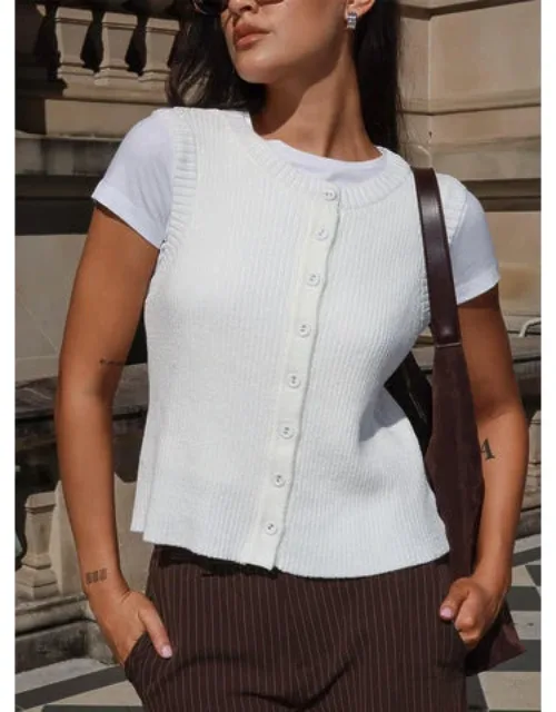 Button Front Rib Top