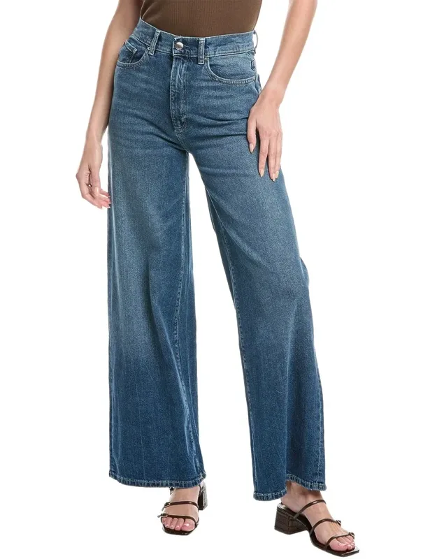 Hepburn Seagate Wide Leg Jean With High Rise And Stretch Blend