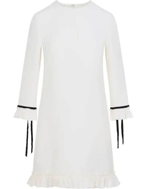 Dress With Ruffles And Silk Lining