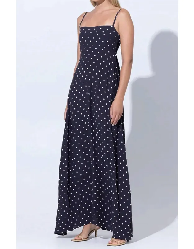 Maxi Dress In Polka Dot Spot