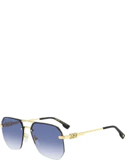 Sunglasses Gold Blue Shaded