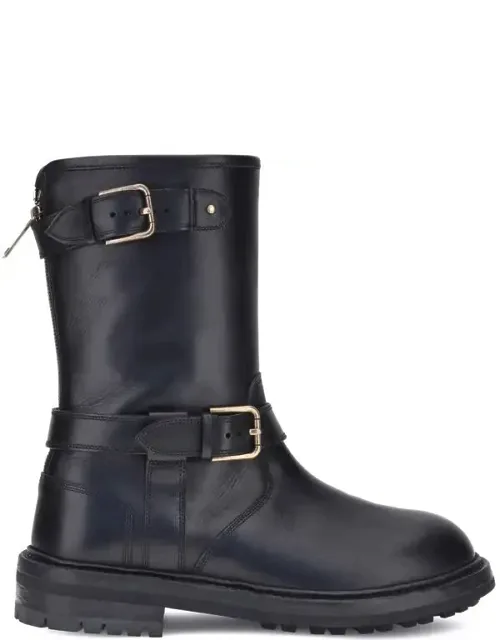 Dolce & Gabbana Boots With Round Toe And Rubber Lug Sole