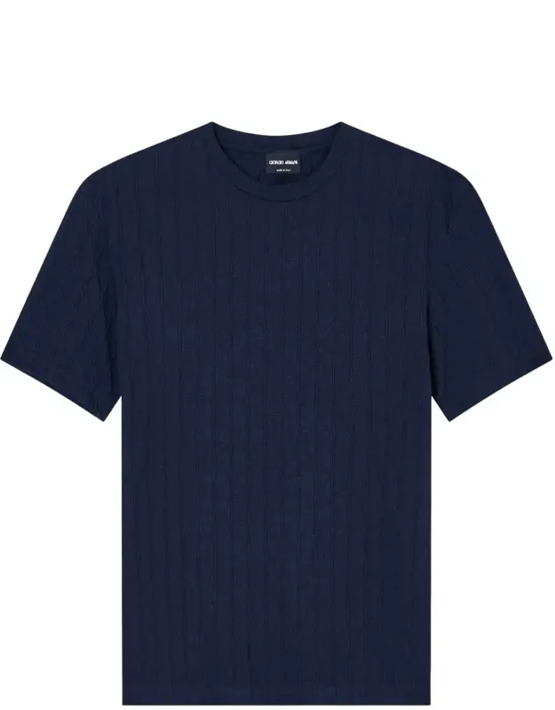 Stretch Viscose And Cashmere Blend Crew Neck T-shirt