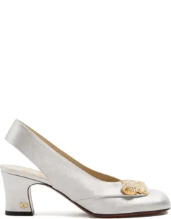 Slingback Strap Vlogo Signature Rhinestone Embellishment