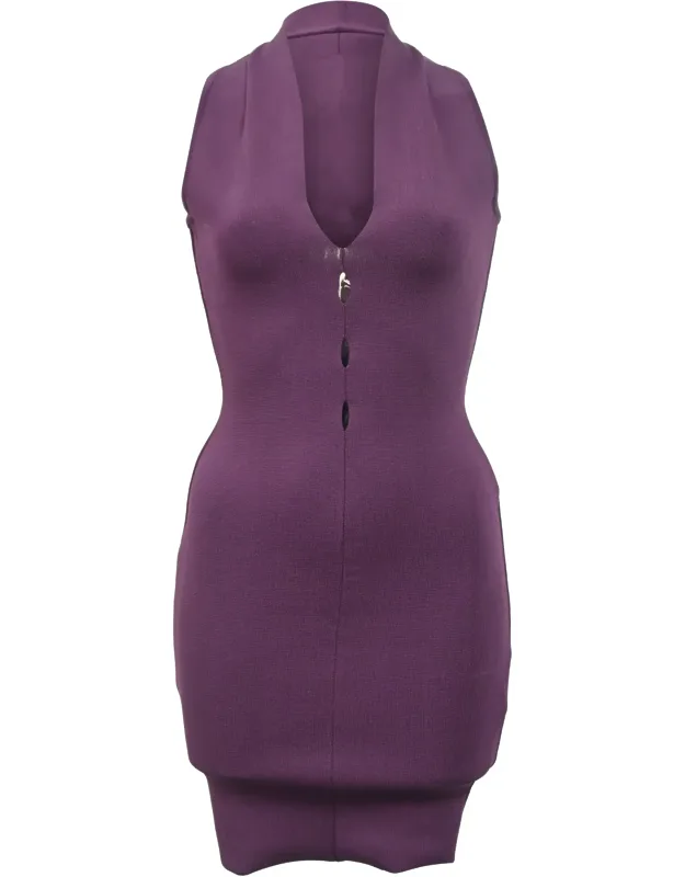 Knitted Cutout Mini Bodycon Dress