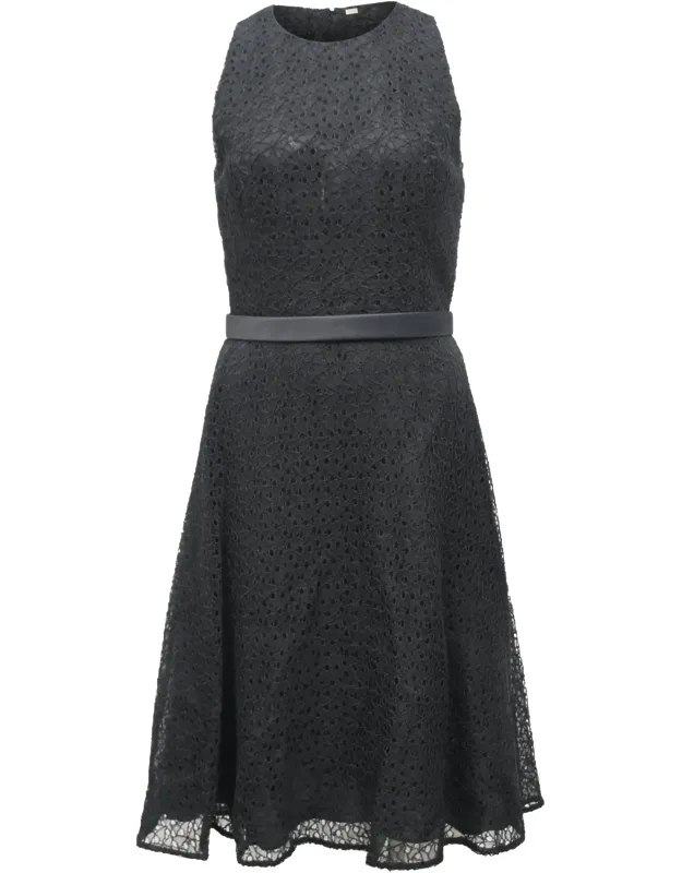 Lace Detail Midi Flared Dress