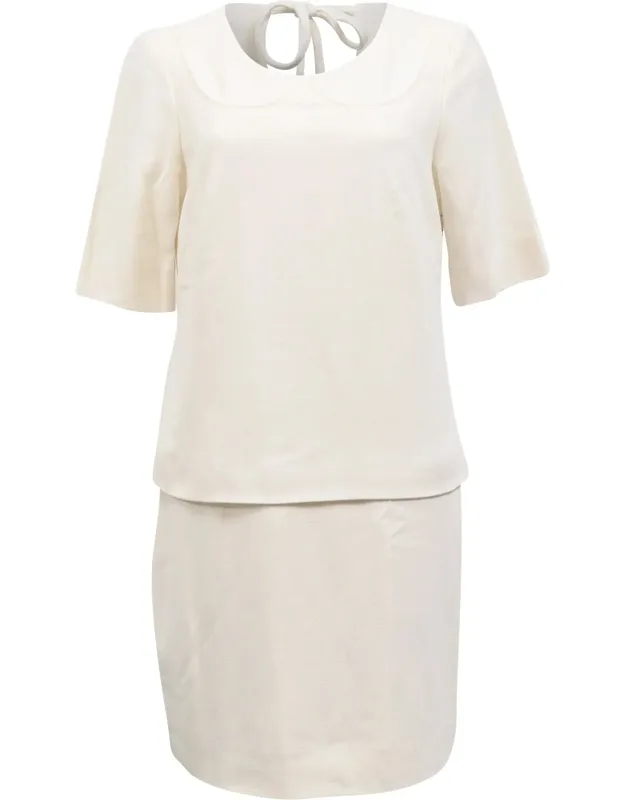 Collar-effect Back Tie Mini Dress