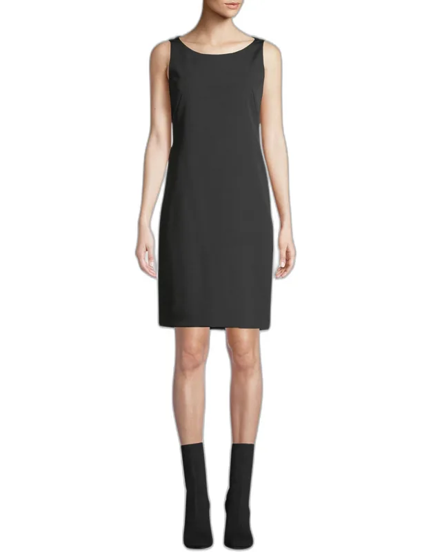 Silk Crepe Shift Dress