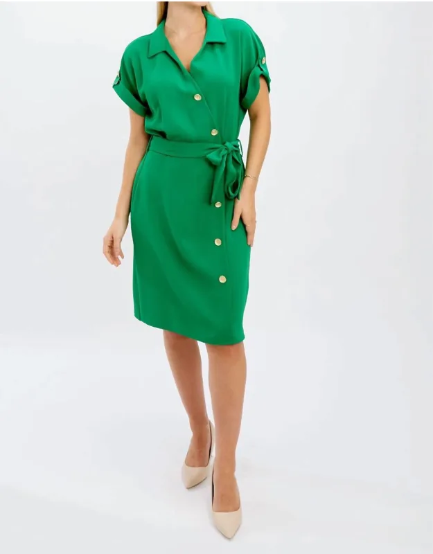 Knee Length Wrap Style Dress