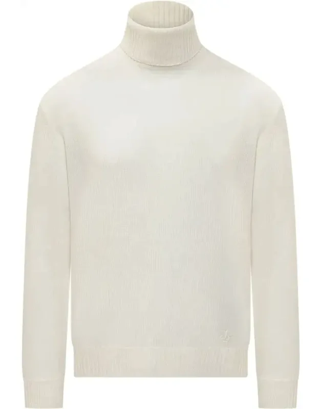 Sweater High Collar Stretch Ribbed Hems