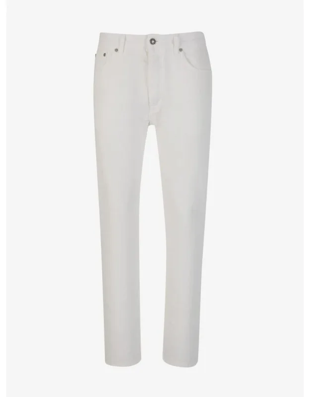 Palm Angels Monogram Straight Jeans Cotton Twill Five Pockets Button Closure Belt Loops