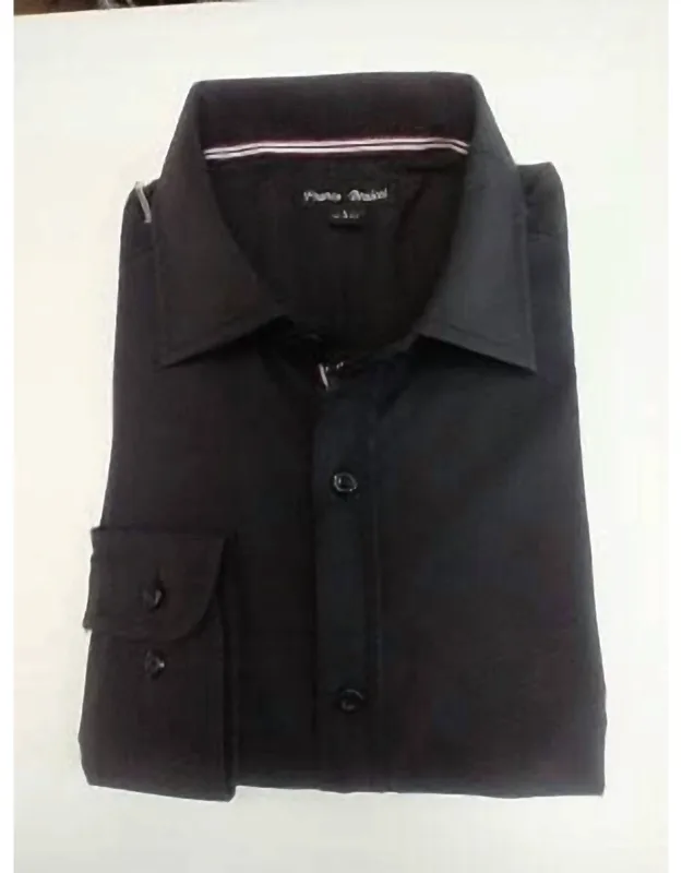 Long Sleeves Dress Shirt With Collar Neckline And Button Closure