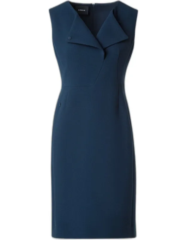 Wool Crepe Sheath Dress