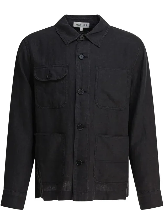 Garment Dyed Work Jacket In Linen