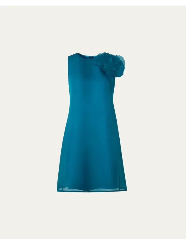 3d Anemone Corsage Silk Organza Dress