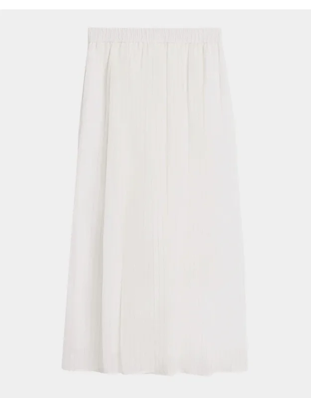 Pinstripe Cotton Gauze Midi Skirt