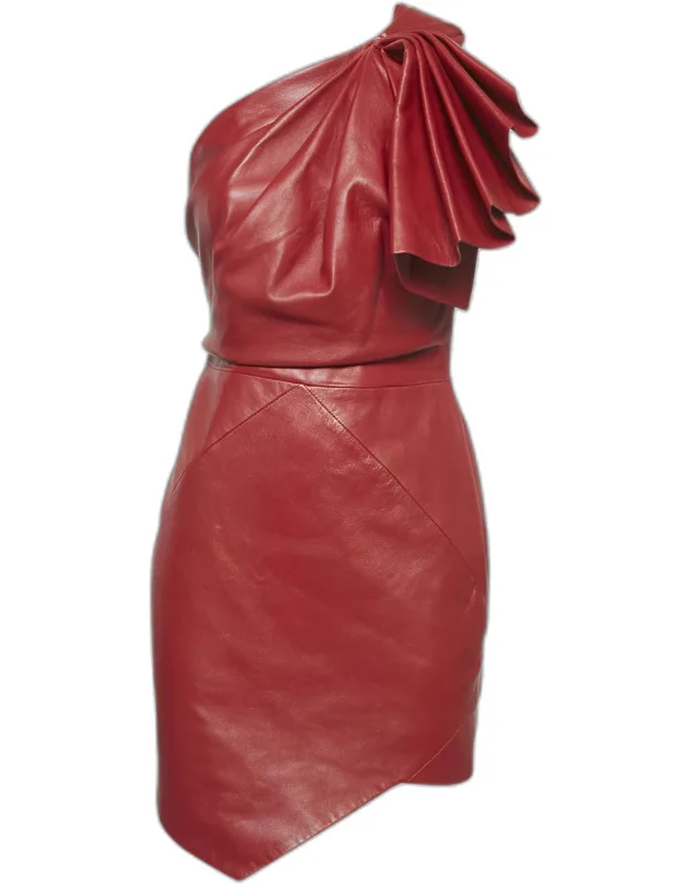 Lambskin Leather Mini Dress