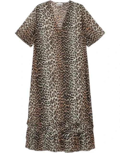 Leopard Chiffon Maxi Dress