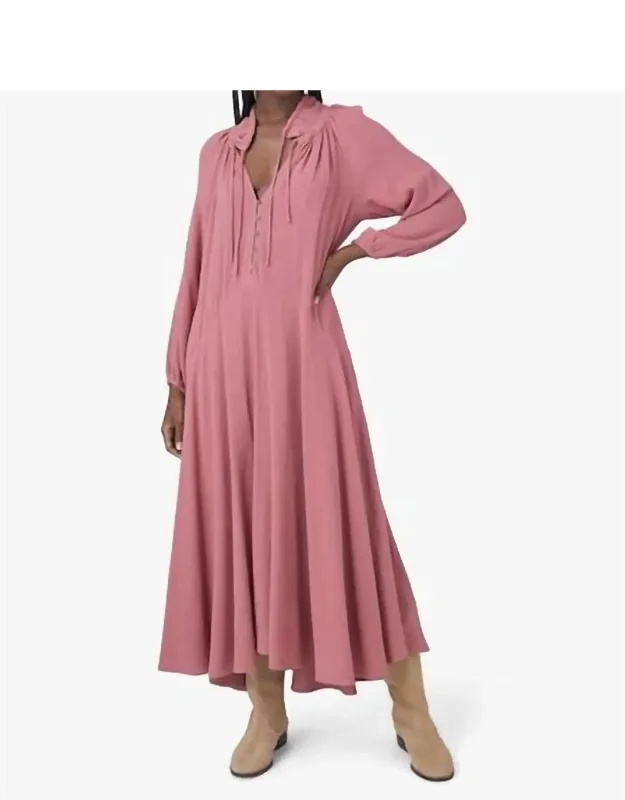 Eva Dress With V-neckline And High-low Hem
