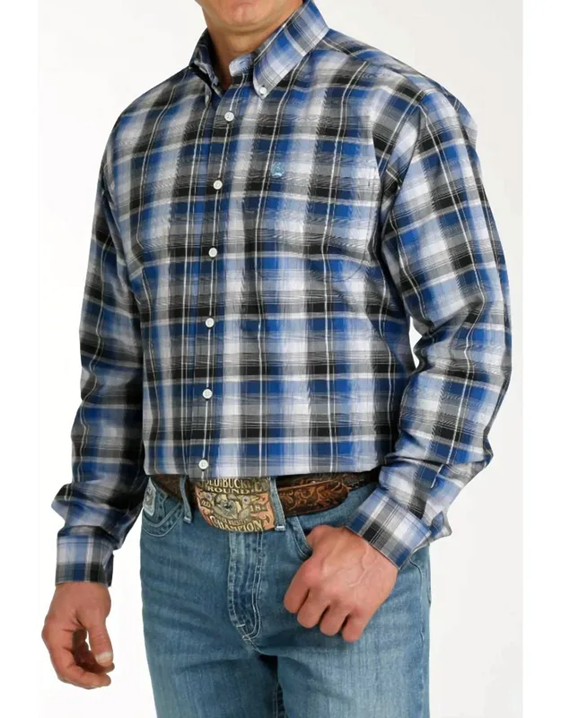 Classic Fit Long Sleeve Plaid Shirt