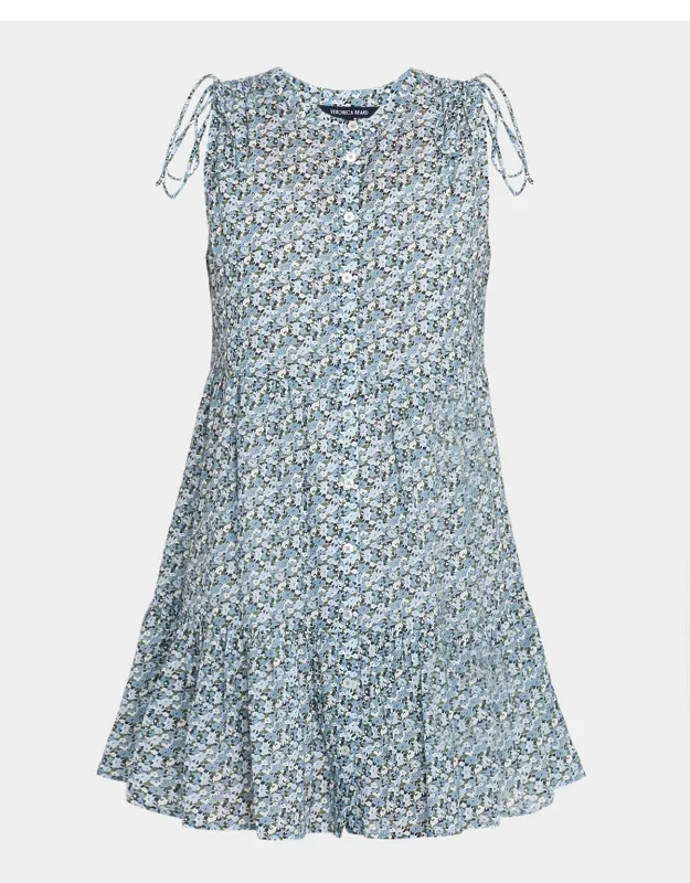 Floral Tiered Button-front Mini Dress