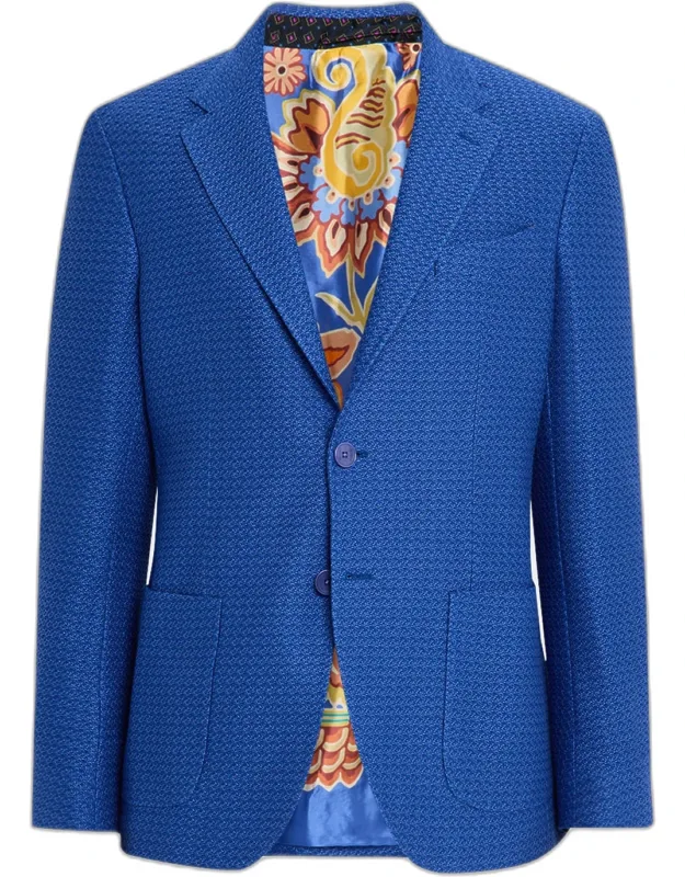 Cotton Jacquard Two-button Sport Coat