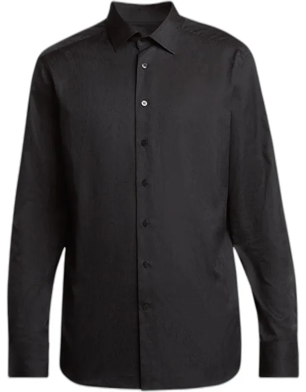 Cotton Paisley Jacquard Sport Shirt