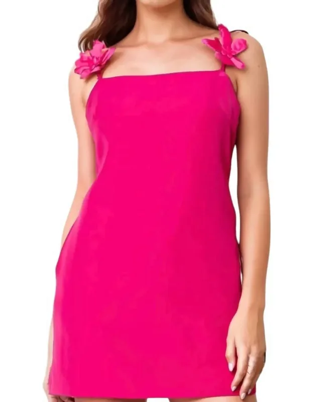 Azalea Sleeveless Flower Strap Mini Dress