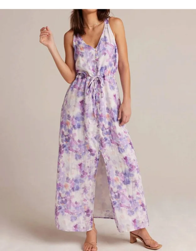 Button Front Cami Dress In Floral Print