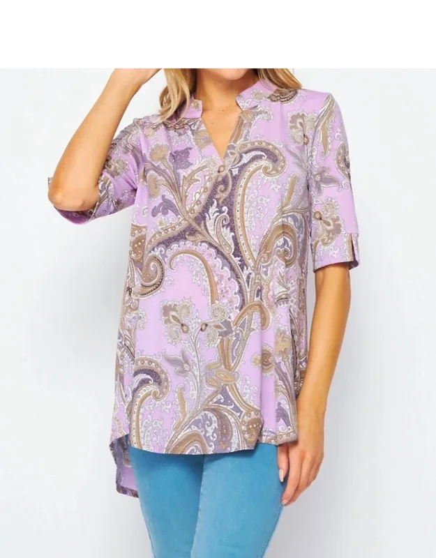 Gabby Top With Sleeve Side Slit Detail
