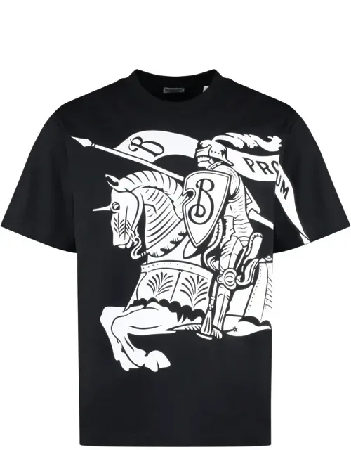 Burberry Cotton Crew-neck T-shirt Ribbed Neckline