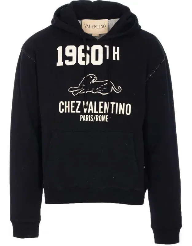 Hoodie With Patch Logo And Kangaroo Pocket