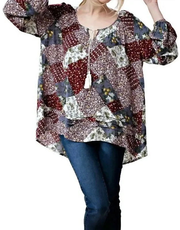 Patchwork Print Top