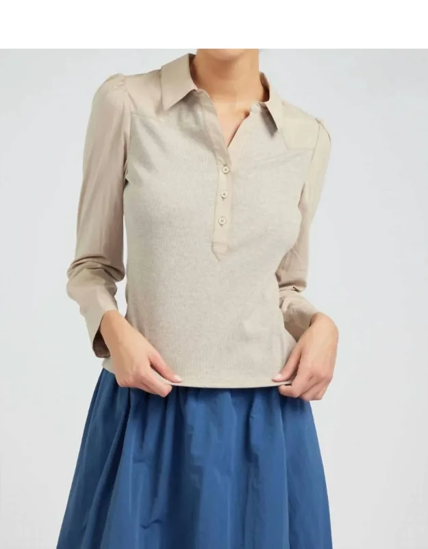 Collared Knit Top