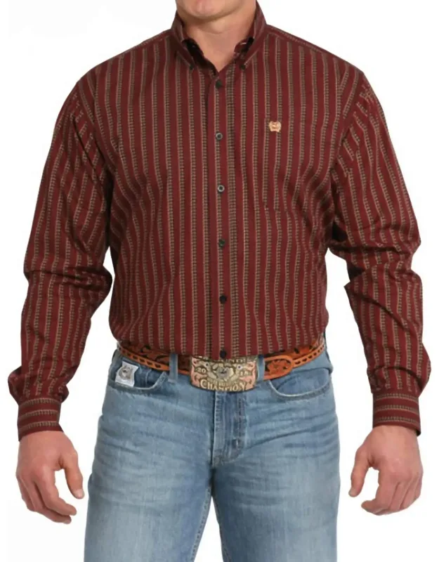 Shotgun Shell Print Button Down Western Shirt