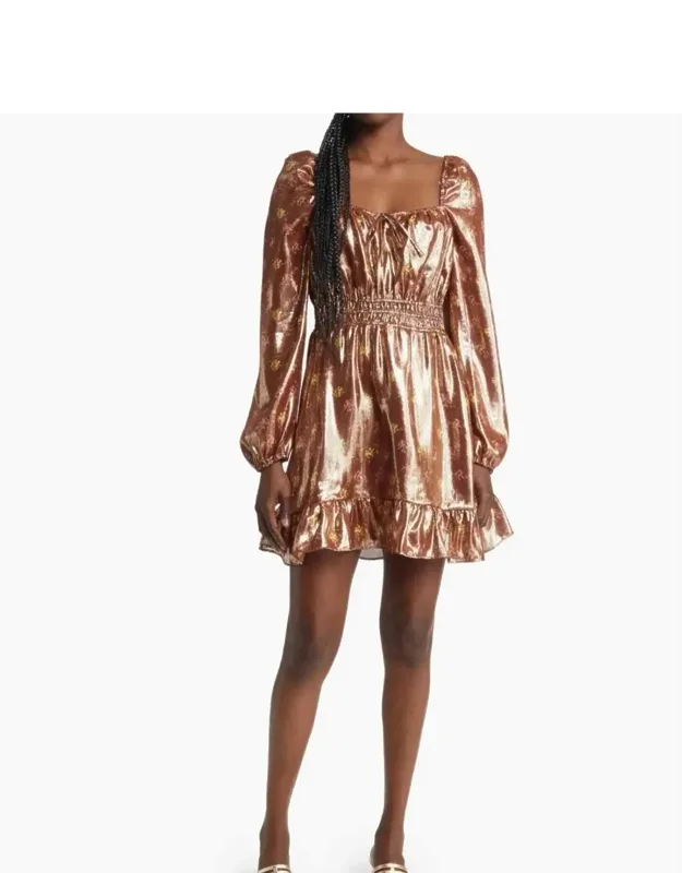 Noah Metallic Dress Long Sleeve Mini