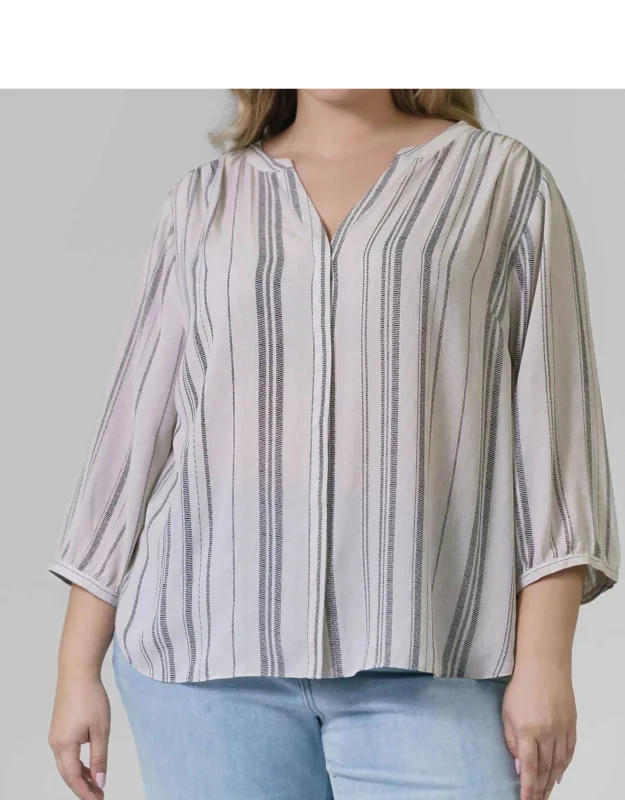 Pintuck Blouse - Chic Billowy Sleeves, Eco-conscious Fabric