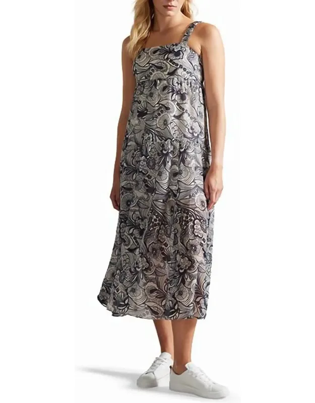 Adlinah Square Neck Sleeveless Midi Dress