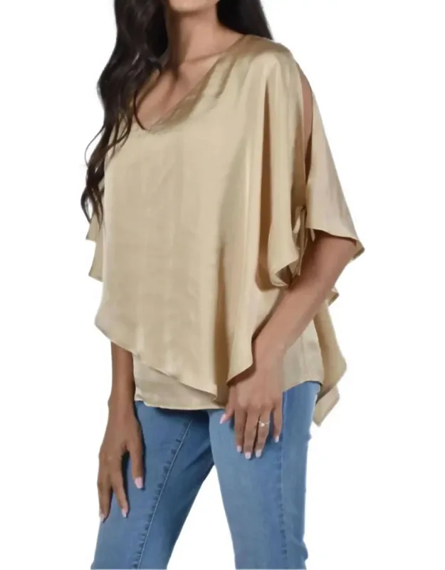 V-neck Tie Sleeve Top