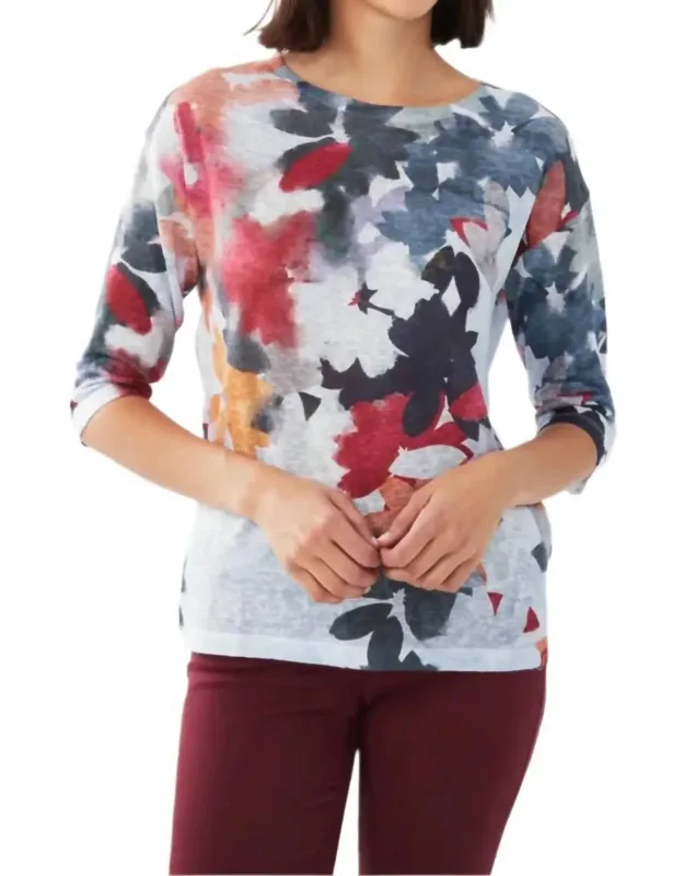 Drop Shoulder Three Quarter Sleeve Top