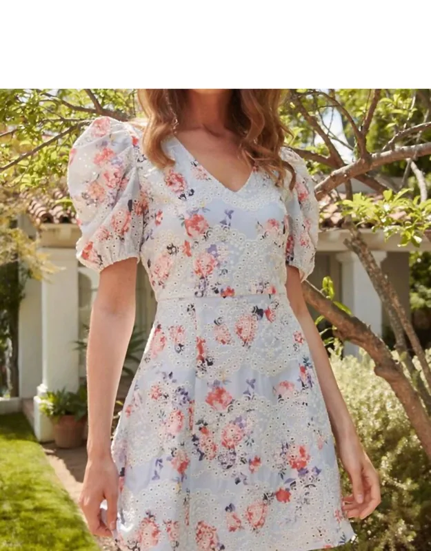 Floral Eyelet Mini Dress