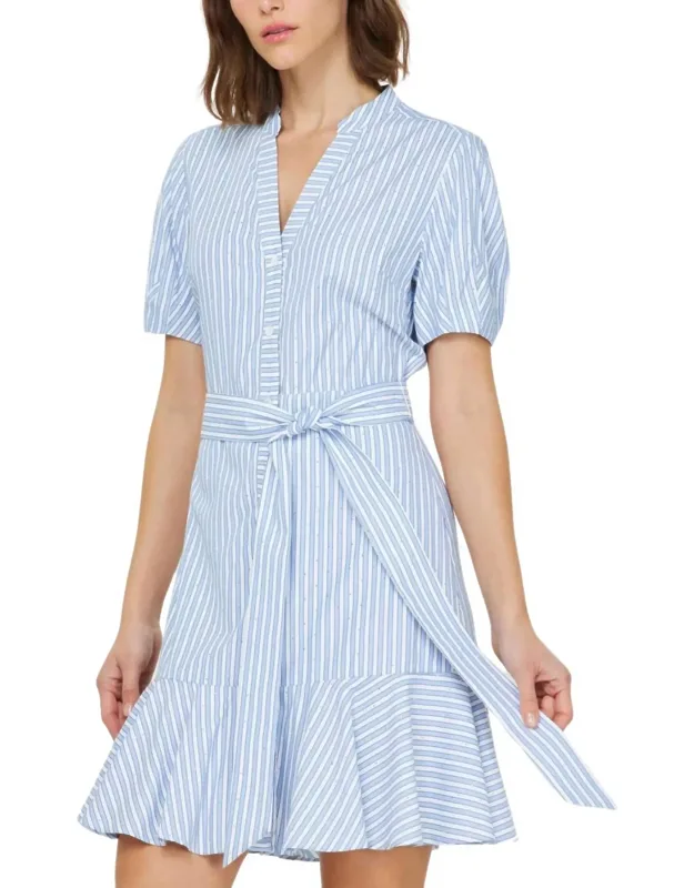 Striped Shimmer Shirt Dress