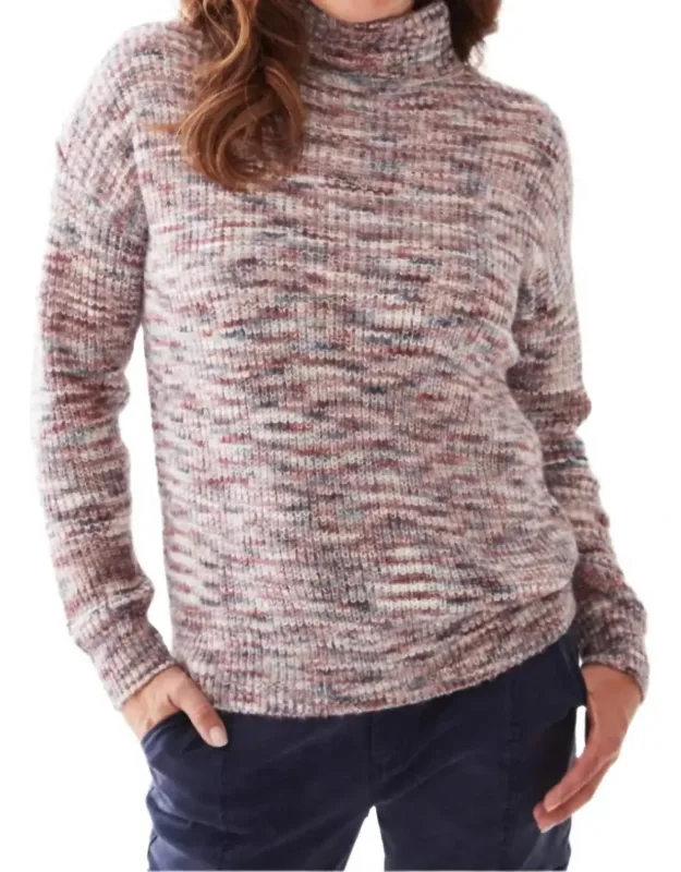 Space Dye Mock Neck Sweater