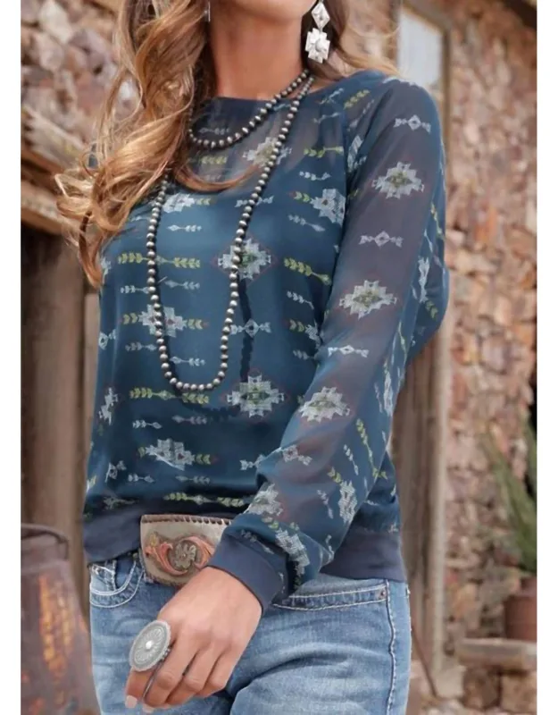 Chiffon Polyester Raglan Top