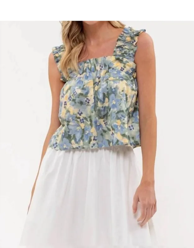 Daisy Water Color Tank Top