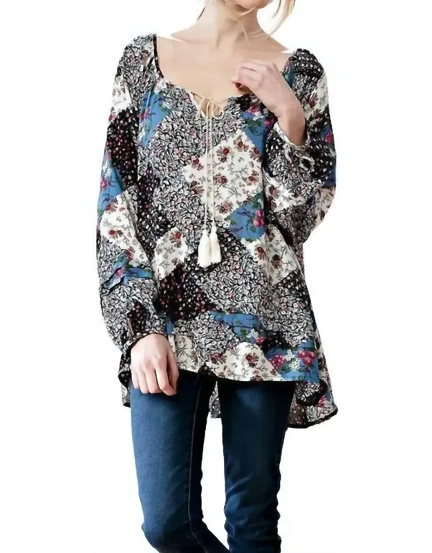Patchwork Print Top